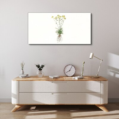 Tablou canvas Flori aurii cu rădăcini
