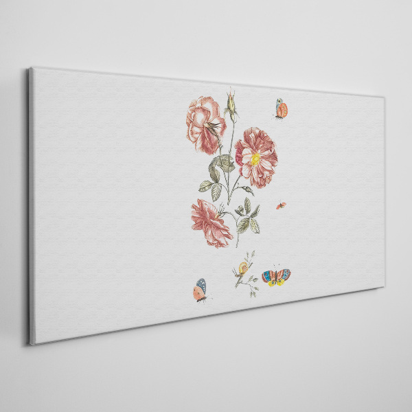 Tablou canvas Motiv floral cu insecte