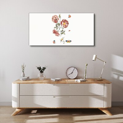Tablou canvas Motiv floral cu insecte