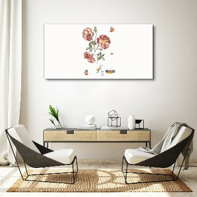 Tablou canvas Motiv floral cu insecte