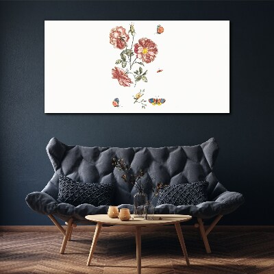 Tablou canvas Motiv floral cu insecte
