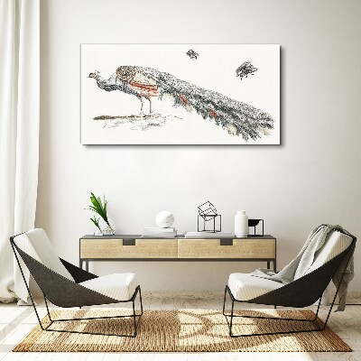 Tablou canvas Păun cu muște