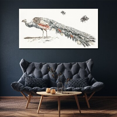 Tablou canvas Păun cu muște