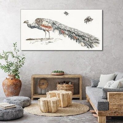 Tablou canvas Păun cu muște