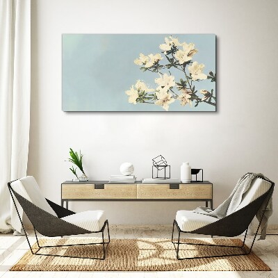 Tablou canvas Compoziție florală pe fond albastru