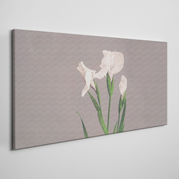 Tablou canvas Flori pe fond gri