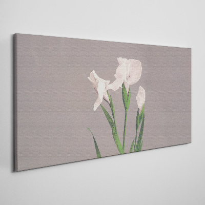 Tablou canvas Flori pe fond gri