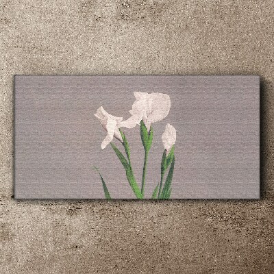 Tablou canvas Flori pe fond gri