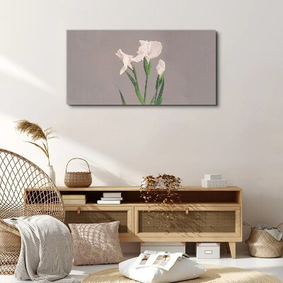 Tablou canvas Flori pe fond gri