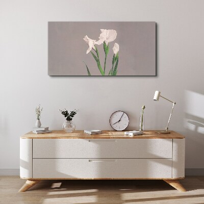 Tablou canvas Flori pe fond gri