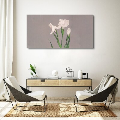 Tablou canvas Flori pe fond gri