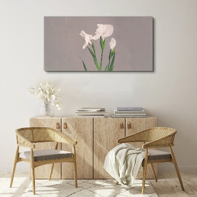 Tablou canvas Flori pe fond gri