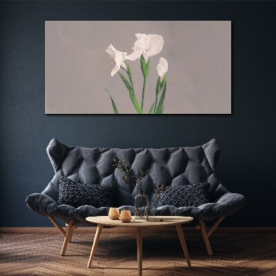 Tablou canvas Flori pe fond gri