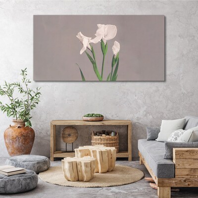 Tablou canvas Flori pe fond gri
