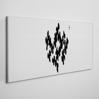 Tablou canvas Figuri negre pe fundal alb