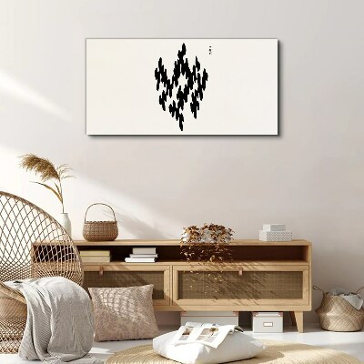 Tablou canvas Figuri negre pe fundal alb