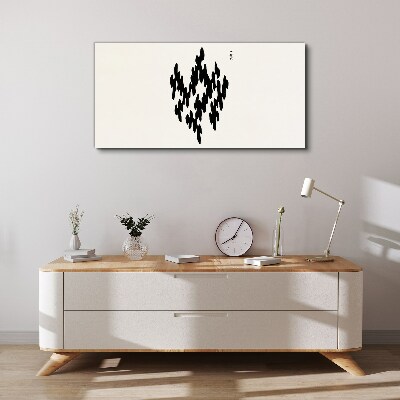 Tablou canvas Figuri negre pe fundal alb
