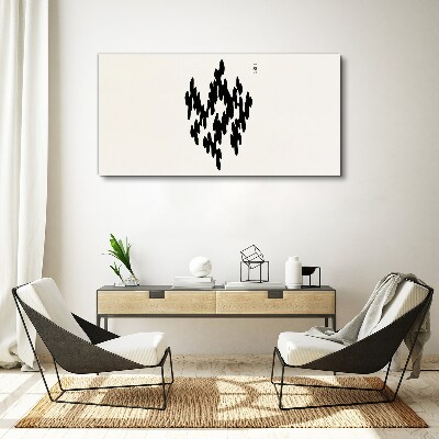 Tablou canvas Figuri negre pe fundal alb
