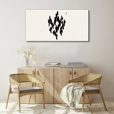 Tablou canvas Figuri negre pe fundal alb