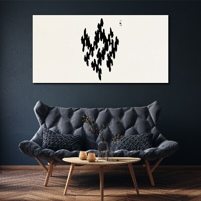 Tablou canvas Figuri negre pe fundal alb