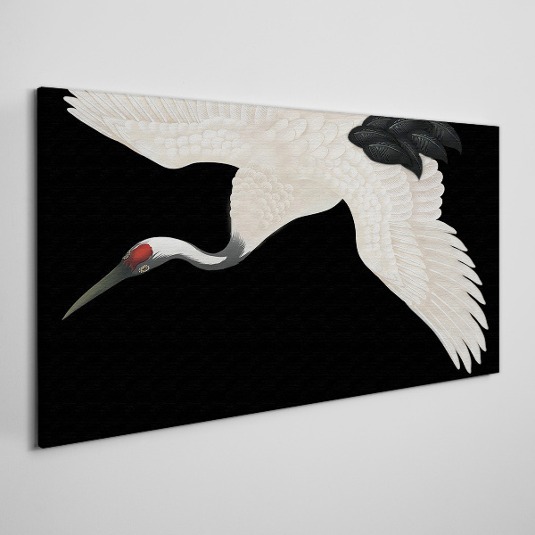 Tablou canvas Eleganța siluetei macaralei albe