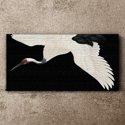 Tablou canvas Eleganța siluetei macaralei albe