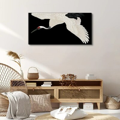 Tablou canvas Eleganța siluetei macaralei albe