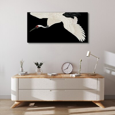 Tablou canvas Eleganța siluetei macaralei albe