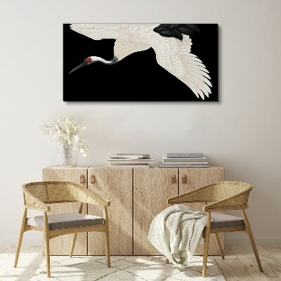 Tablou canvas Eleganța siluetei macaralei albe