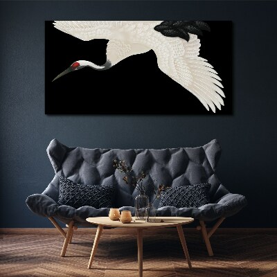Tablou canvas Eleganța siluetei macaralei albe
