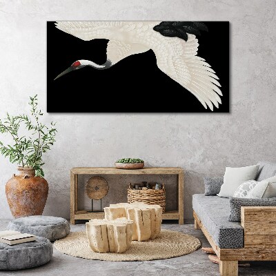 Tablou canvas Eleganța siluetei macaralei albe