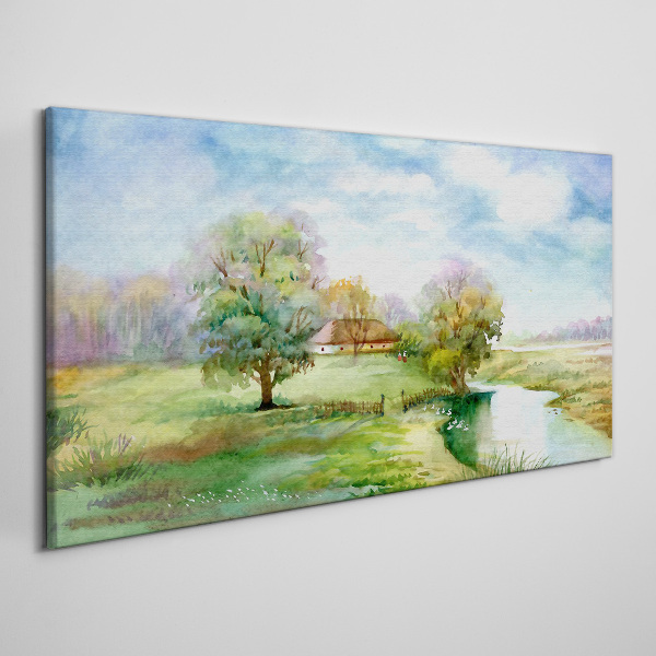 Tablou canvas Un peisaj rural liniștit