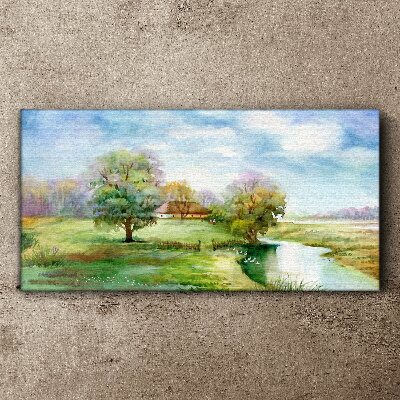 Tablou canvas Un peisaj rural liniștit