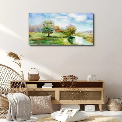 Tablou canvas sky tree village