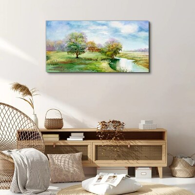 Tablou canvas Un peisaj rural liniștit