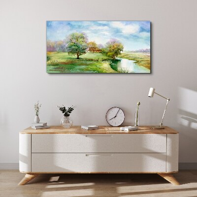 Tablou canvas Un peisaj rural liniștit