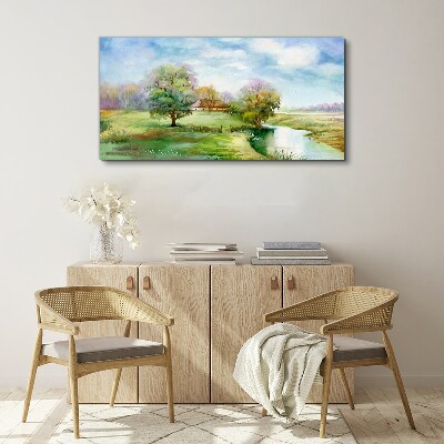 Tablou canvas Un peisaj rural liniștit