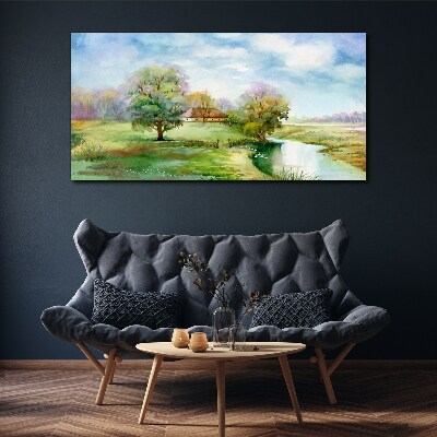 Tablou canvas Un peisaj rural liniștit
