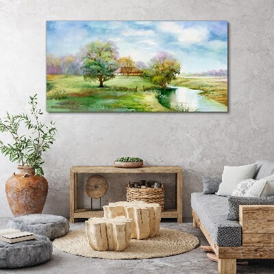 Tablou canvas Un peisaj rural liniștit