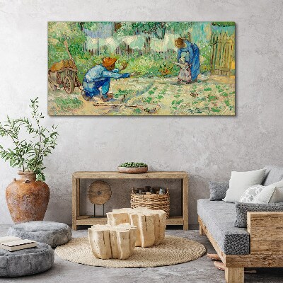 Tablou canvas Momente de familie în grădină