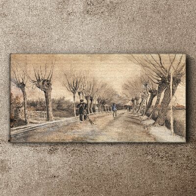 Tablou canvas Peisaj de iarnă cu copaci