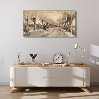 Tablou canvas Peisaj de iarnă cu copaci