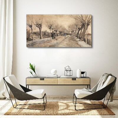 Tablou canvas Peisaj de iarnă cu copaci