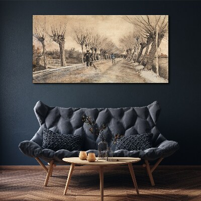 Tablou canvas Peisaj de iarnă cu copaci