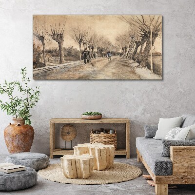 Tablou canvas Peisaj de iarnă cu copaci
