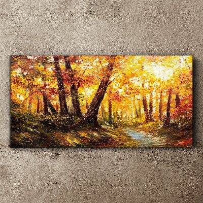 Tablou canvas Pădurea de aur în lumina soarelui
