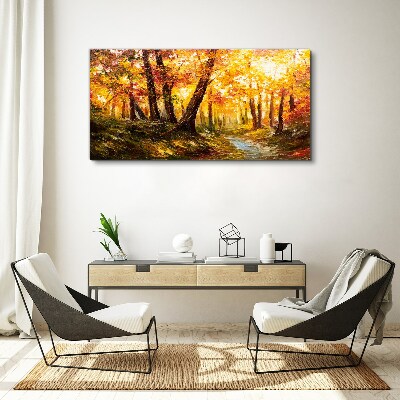 Tablou canvas Pădurea de aur în lumina soarelui