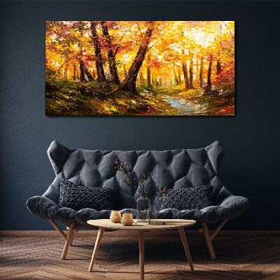 Tablou canvas Pădurea de aur în lumina soarelui