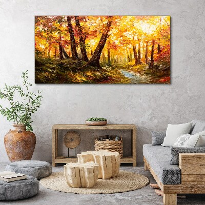 Tablou canvas Pădurea de aur în lumina soarelui