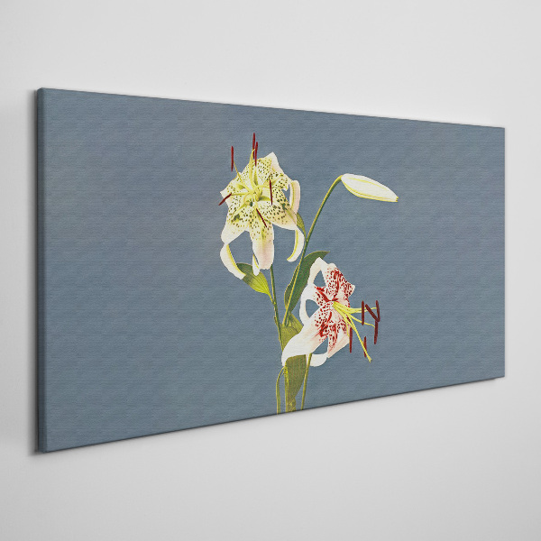 Tablou canvas Flori pe fond albastru